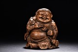A BAMBOO CARVED FIGURE OF LIUHAI AND TOAD