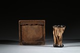 A NATURAL ALOESWOOD CARVED BRUSHPOT