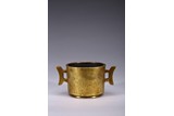 A GILT-BRONZE CENSER WITH MARK