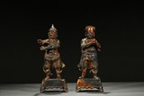 A PAIR OF GILT-PAINTED BRONZE FIGURES