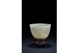 A WHITE JADE 'LOTUS' WINE CUP