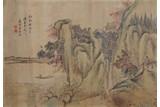 YU GUICHENG: AN INK AND COLOR ON SILK LANDSCAPE PAINTING