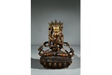 A GILT BRONZE FIGURE OF CHAKRASAMVARA