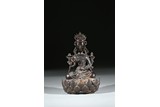 A BRONZE FIGURE OF SEATED BODHISATTVA