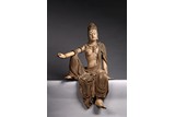 A LARGE FIGURE OF SEATED WATERMOON GUANYIN