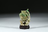 A JADEITE CARVED 'PHOENIX' VASE