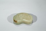 A SMALL YELLOW JADE BOX AND COVER