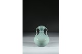 A SKY BLUE GLAZED DOUBLE GOURD VASE