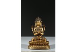 A GILT BRONZE FIGURE OF VAJRADHARA