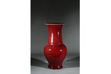 A LARGE RED GLAZED VASE