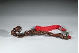 AN AGARWOOD CARVED LINGZHI RUYI SCEPTER