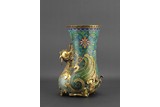 A GILT BRONZE CLOISONNE ENAMEL PHOENIX VESSEL