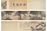 AN INK AND COLOR ON PAPER 'LITERATI GATHERING' HANDSCROLL