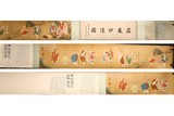INK AND COLOR ON PAPER 'ARHATS' HANDSCROLL