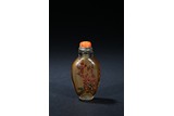 A GLASS AND INSIDE PAINTED SNUFF BOTTLE
