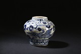 A BLUE AND WHITE 'PHOENIX' JAR