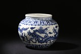 A XUANDE STYLE BLUE AND WHITE JAR