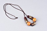 ARCHAIC JADE AND AMBER NECKLACE