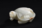 A WHITE JADE TURTLE CARVING