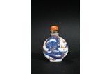 A GLASS PAINTED SNUFF BOTTLE