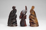 THREE (3) CHINESE HORN 'BIRD' CARVINGS