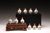 A SET OF TEN(10) FIGURES PAINTED SNUFF BOTTLES