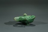 A CHINESE JADEITE 'GOOSE' WATERPOT AND COVER