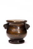 A CHINESE SILVER WIRE INLAID BRONZE CENSER