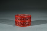 A CHINESE CINNABAR LACQUER BOX AND COVER