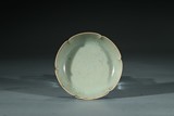 A CHINESE CELADON GLAZE LOBED DISH