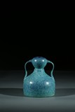 A CHINESE ROBIN'S EGG GLAZE DOUBLE GOURD VASE