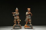 A PAIR OF GILT-PAINTED BRONZE FIGURES