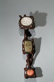 A WOOD CARVED JADE INLAID RUYI SCEPTER