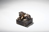 A BRONZE SEAL WITH LION-SHAPED TOP