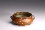 A BRONZE CAST GOLD-SPLASHED 'GUI' CENSER