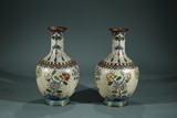 PAIR OF CHINESE CLOISONNE ENAMEL 'FLOWERS' VASES