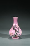 A CHINESE FAMILLE ROSE PINK GROUND 'FLOWERS' VASE