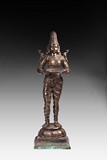 AN INDIAN STYLE BRONZE DEITY FIGURE        