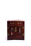 A CHINESE HARDWOOD INLAID TABLE CABINET