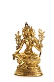 A SINO-TIBETAN GILT BRONZE FIGURE OF TARA