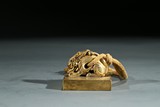 A GILT BRONZE 'MYTHICAL BEAST' SEAL 