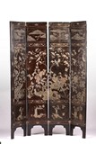 A COROMANDEL LACQUERED 'HUNDRED BOYES' FOUR PANEL SCREEN