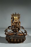 A GILT BRONZE FIGURE OF CHAKRASAMVARA