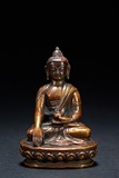 A SMALL BRONZE FIGURE OF SEATED SHAKYAMUNI