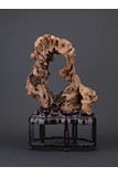 A NATURALISTIC WOOD CARVED 'MOUNTAIN' DISPLAY