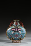A CLOISONNE ENAMEL 'BAT' FLATTENED VASE
