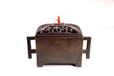 A CHINESE BRONZE RECTANGULAR CENSER 