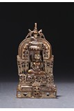 A COPPER ALLOY SILVER INLAID MAHAVIRA