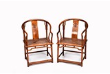 A PAIR OF HUANGYANGMU HORSESHOE BACK CHAIRS