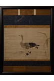 A CHINESE INK ON PAPER 'DUCK' PAINTING